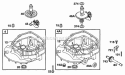 Sump Bases Cams Diagram and Parts List for 12T702-0613-99  Briggs and Stratton Engine